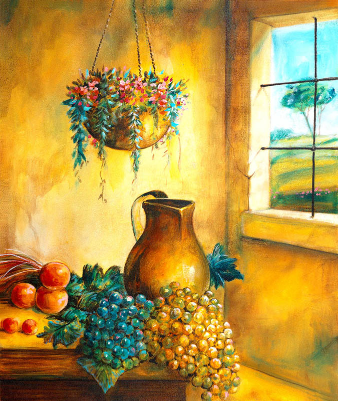 Affresco Frutta e Uva